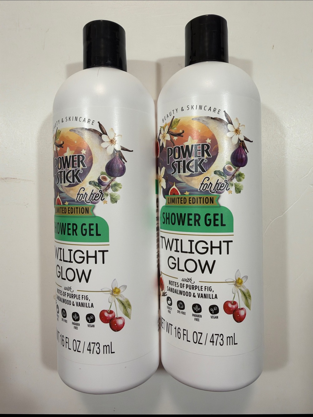 2 Twilight Glow Power Stick Shower Gel Lot, 16 oz each Limited Edition